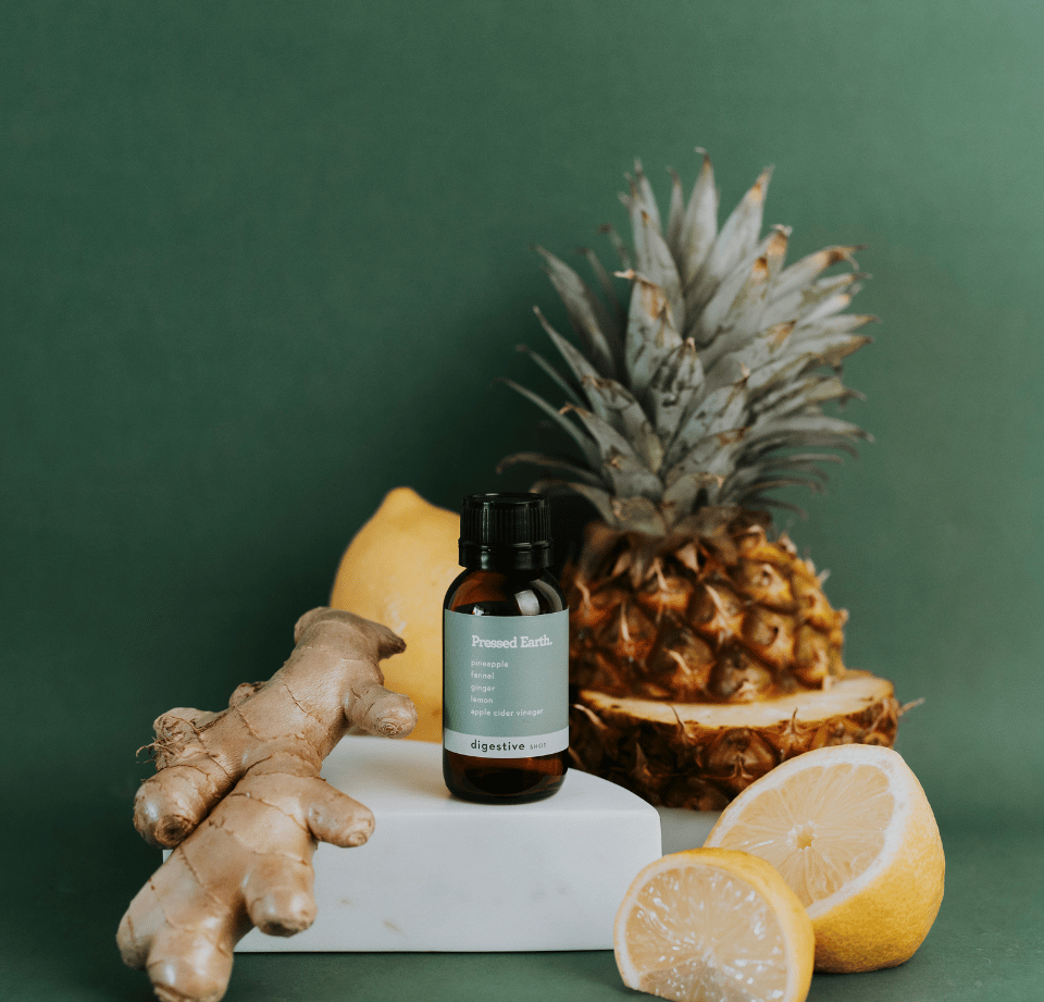Pressed Earth pack of 5 health shots for digestion pineapple ACV Perth