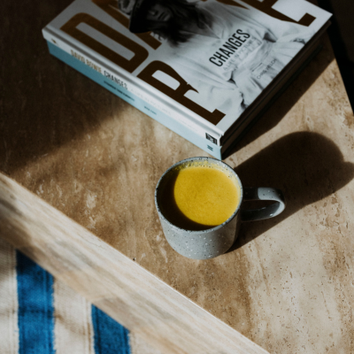 Goldie Nuts golden turmeric latte almond milk Pressed Earth