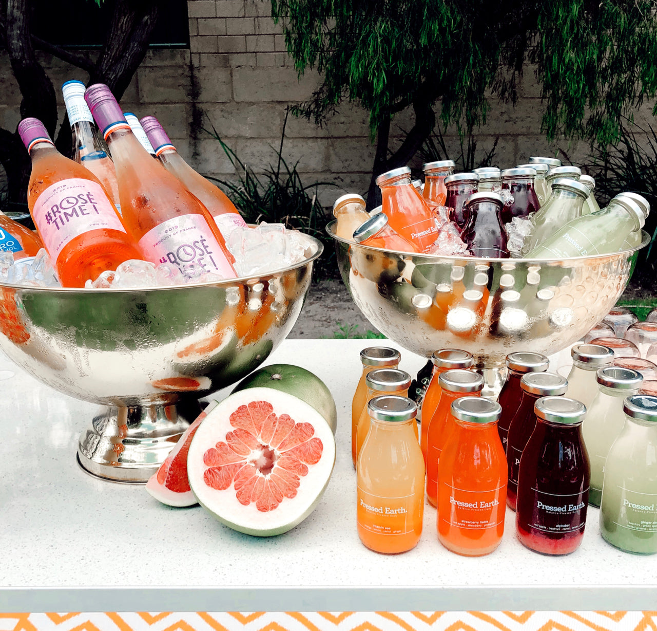 Pressed Earth event pack of 20 fresh juices for parties and catering in recyclable glass bottles Perth